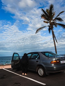 Honda Ballade bare feet.